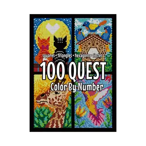 100 Quest Color by Numbers Book, 204 Pages + Set, Digital Coloring Book, Perfect Gift for Kids & Adults, Creative Art Therapy Tool