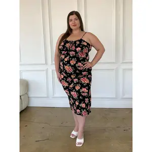 Plus Size Bodycon Floral Dress