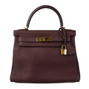 Pre-owned HERMÈS Leather Shoulder Bags Hermes Kelly 28 Rouge H Togo GHW IB26020455