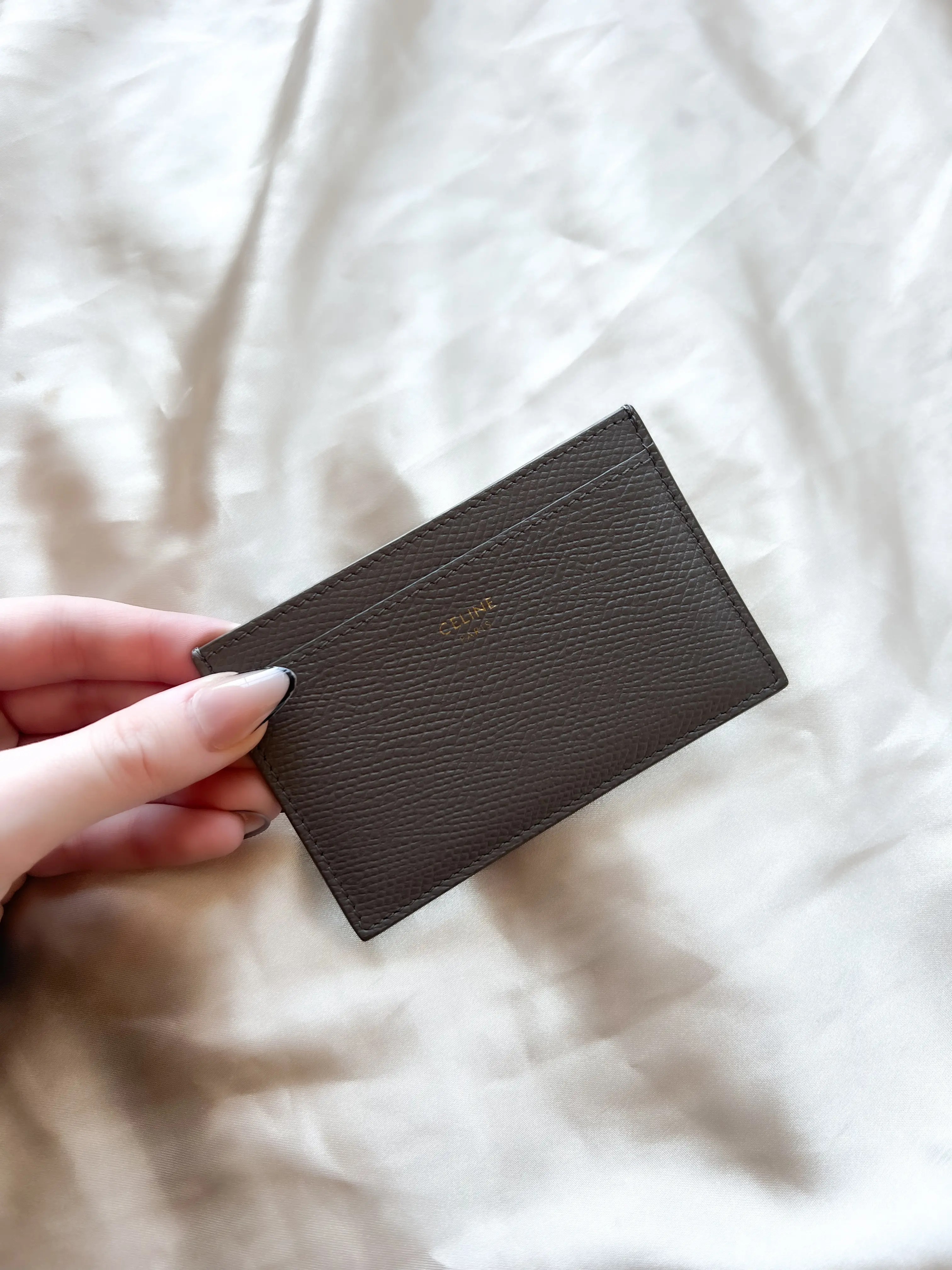 Pre-owned Celine Leather Small Leather Goods Beige Cardholder