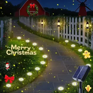 Solar LED Pathway Lights Outdoor Garden Decor, Warm Light Solar Powered Landscape Lighting for Yard Patio Driveway Decoration, Outside Lights