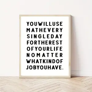 Funny Math Teacher Gift - 'Show Your Work' Poster, 8x10in Unframed Algebra & Geometry Classroom Decor for High School, Perfect for Room Decor