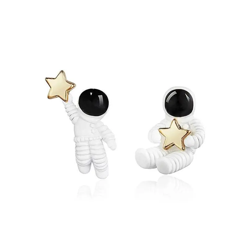 FlashyStudioNYC Astronauts Studs Earrings Spacemen Earrings Rockets Spaceship,  Spaceman earrings, Astronomy jewelry, astronaut earrings, mismatched earrings, Star Celestial Earrings Space ThemedSci-Fi Asymmetrical