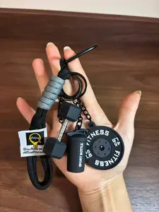 Creative Fitness Accessories, Including Dumbbells, Barbell Plates, Boxing Gloves, Dumbbell And Barbell Keychain Sets, Perfect For Attaching Keys To Backpacks, Diy Keychains, Bag Charms, Stylish Keychain, Keychain Series Figures, Perfect For Gifts For Holi