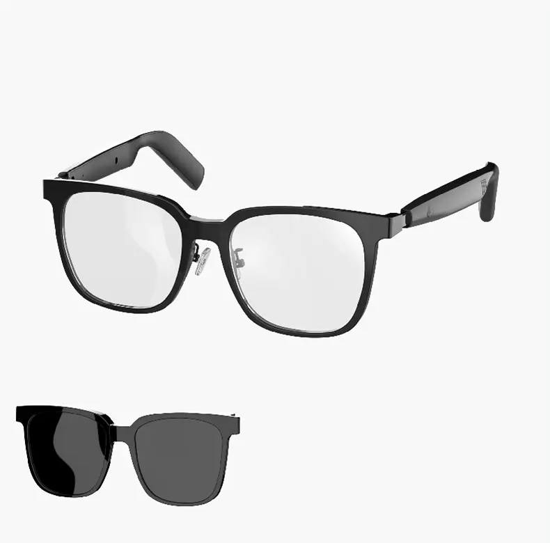 SG-18 Pro Unisex Wearable Smart Audio Glasses - 2-in-1 Magnetic Clip-On Sunglasses Frame, Open-Ear Bluetooth Speaker Wireless Tech Gadgets with Batteries for Walking