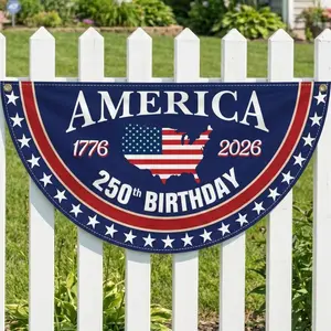 USA 250th Anniversary Banner 1776–2026 Patriotic America Yard Decor Independence Day Party Flag