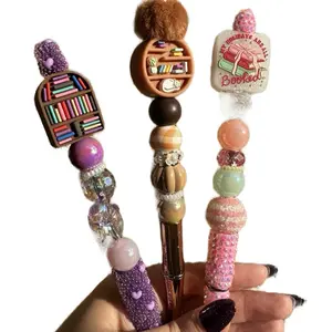 Bookish Pens With Book Themed Focals & Matching Beads For Annotating or Journaling Perfect for Book Lovers