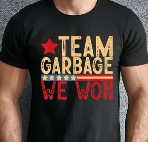 Trump T-Shirt, Team Garbage We Won Team Garbage For Trump 2024 Elections Shirt, Trump we won Png, get over it, inauguration 2025, Garbage Trump