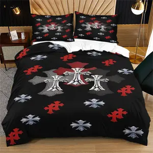 Croheart Pattern Duvet Cover Set, Suitable For Fashionable And Versatile Indoor Decoration, Suitable As a Moving Or Holiday Gift, Including 1 Duvet Cover And 1 Or 2 Pillowcases, Without Duvet Core And Pillow Core