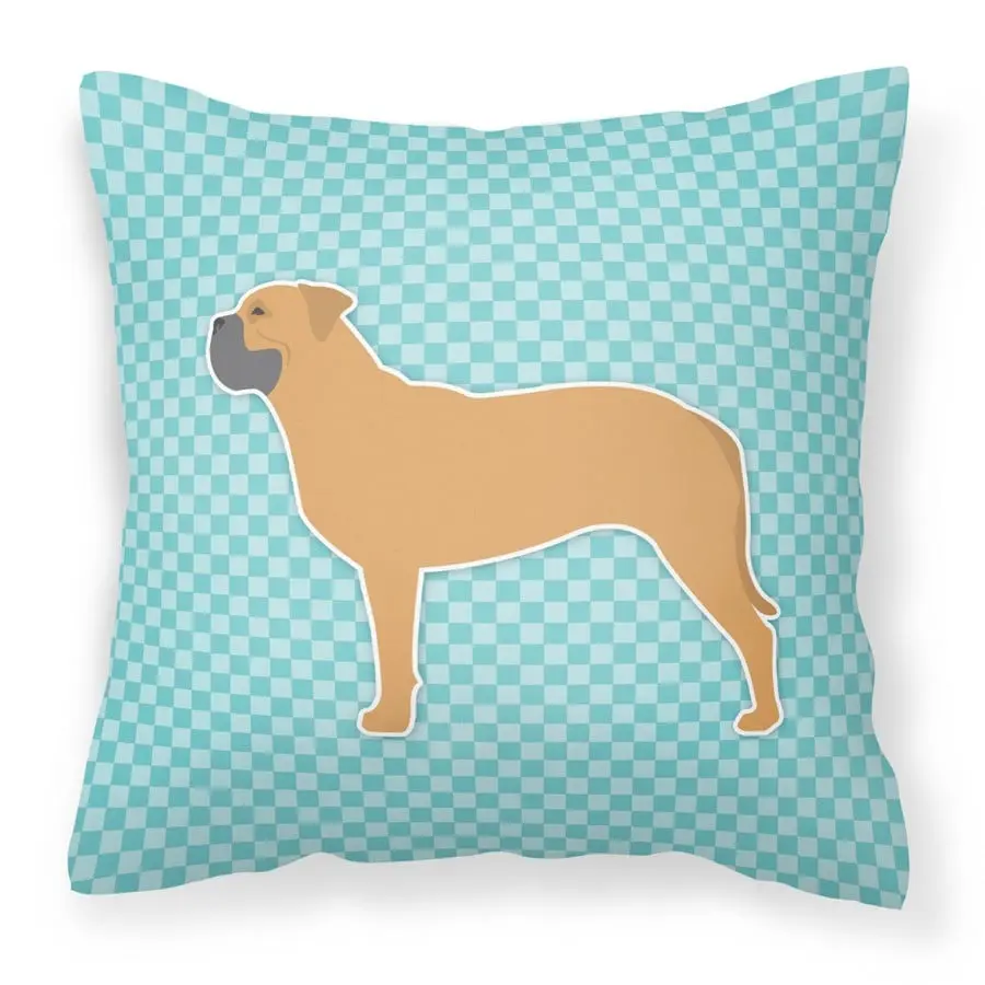 Bullmastiff Decorative Pillow, Checkered Board Pattern Standard Pillow, Polyester Fabric, Fade Resistant, Machine Washable, Indoor or Outdoor Use