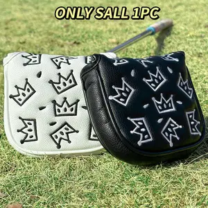 Funny Golf Mallet Putter Headcover with Crown Design, Soft Fleece Lining, Humorous Putter Head Cover, Golf Accessories, Great Christmas Gift for Golf Lovers