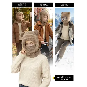 design, stylish and cute bear-ear design windproof hat, suitable for winter warmth and protection from the cold, ideal for cyclists. The hat is versatile and suitable for both men and women of all ages, regardless of head circumference