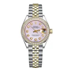 Rolex Lady-Datejust 26mm 69173 Automatic Custom Pink Mother of Pearl Dial Diamond Bezel Two-Tone Women's Watch WHP042333