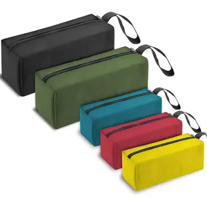 5 Pack Canvas Tool Pouch of Two Sizes, Tool Pouches with Zipper, Multipurpose Zipper Bags Tools is Suitable for Storing Scattered Tools, , and Various Items (5 Colors)