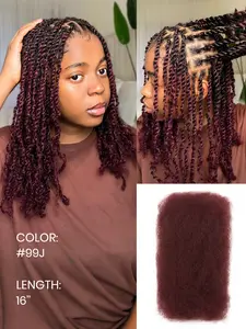 Afro Kinky Human Hair for Dreadlock Extensions, Natural Fluffy Twist Braiding Afro Kinky Human Hair for Locs, Human Hair Hair Piece for Women, Real Hair Extensions