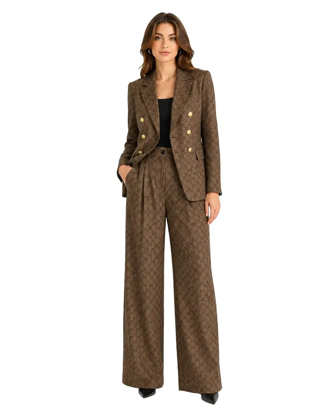 Women's Oversized Blazer Jacket - Korean Style 2-Button Long Sleeve Polyester Outerwear for Business Casual Work Office, Solid Color/Plaid Professional Coat with Pocket, Plus Size S-3XL Career Womenswear Elegance Everyday Fabric Fit Lightweight Prints