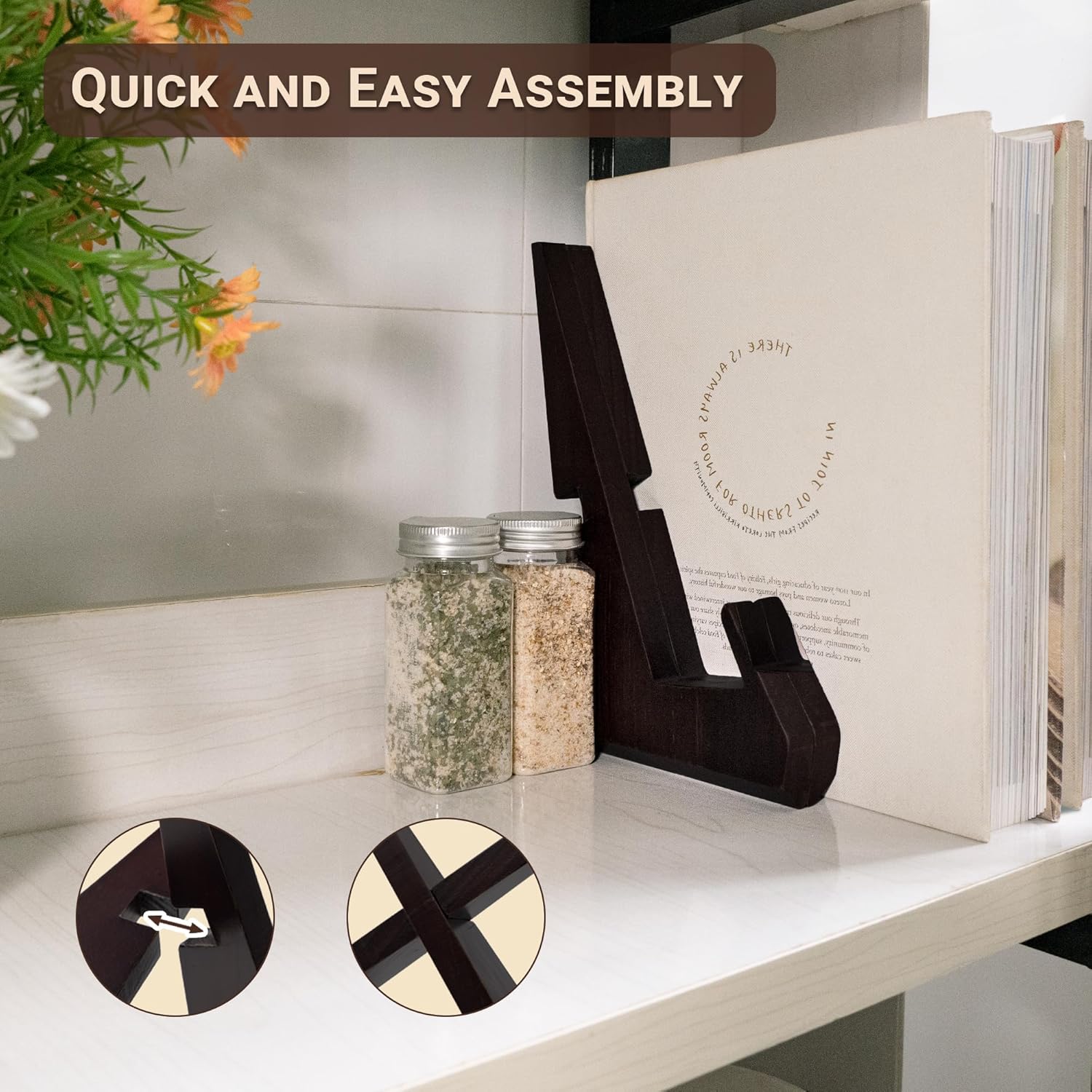 Yuoyar Wooden Cookbook Stand for Kitchen Counter - Detachable Recipe Book Holder - Kitchen Decor and Accessories Yuoyar Wooden Cookbook Stand for Kitchen Counter - Detachable Recipe Book Holder - Kitchen Decor and Accessories