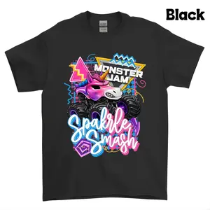 Youth and Adult Monster Jam Sparkle Smash Unicorn Truck T-Shirt Monster Truck Rally Graphic Tee Monster Truck Event Fan Gift, Racing Events, Monster Jam shirt, Monster Truck shirt, Monster Truck Fan Gift, Youth clothing, summer outfit