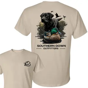 Southern Down Outfitters Labrador And Mallard T-Shirt - Bold Graphic Featuring A Black Labrador Retriever And Mallard Duck In A Wetland Scene , Perfect For Hunters And Outdoor Enthusiasts , Comfortable Daily Wear , Ideal Gift For Nature Lovers Casual
