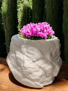 Rock Shaped Planter – Unique Succulent Pot for Indoor & Outdoor Plants with Modern Garden Decor, Boho, Natural Aesthetic