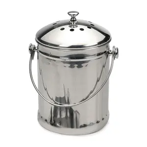 RSVP 1-Gallon Stainless Steel Compost Pail