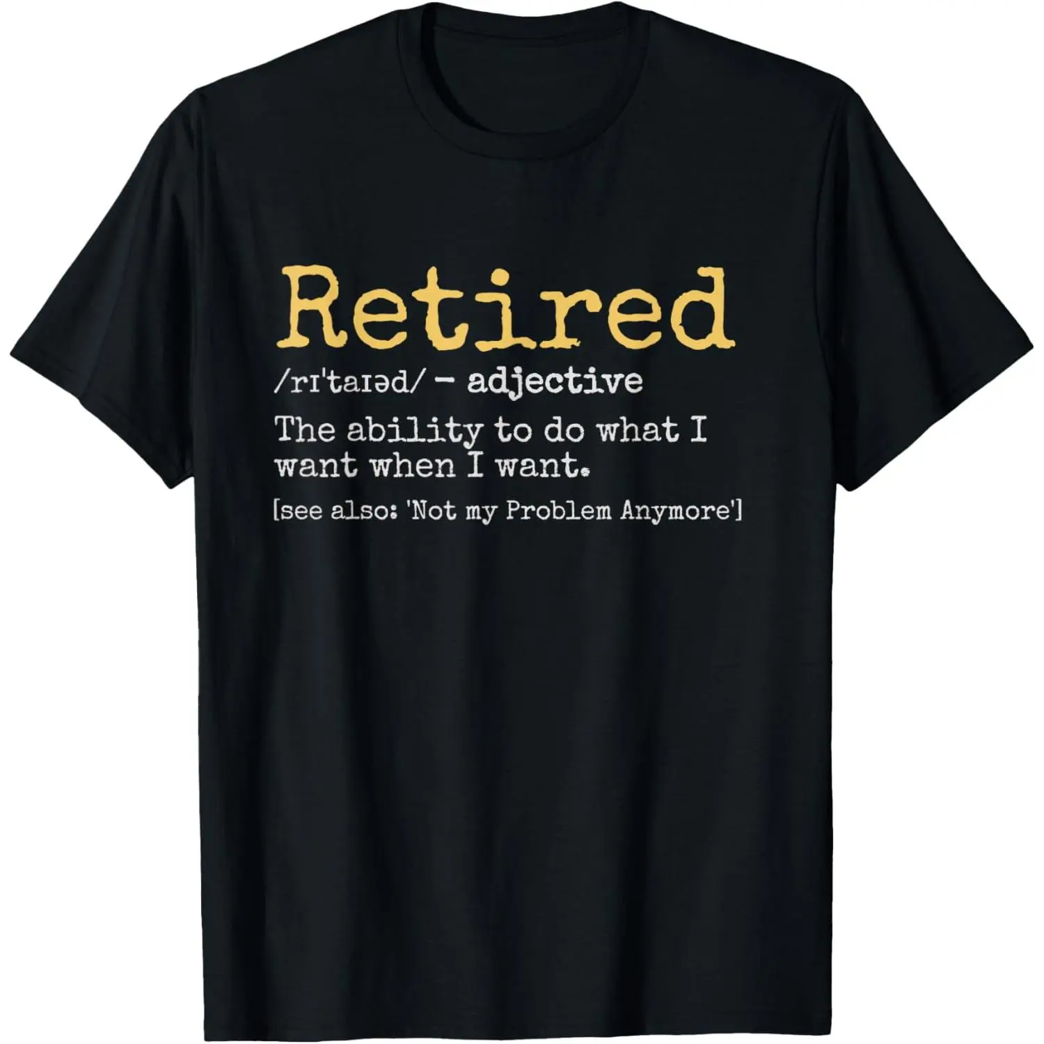 Men's Retired Definition Funny Graphic Print T-Shirt - Casual Round Neck Short Sleeve Breathable Soft Cotton Blend Gag Gift Menswear Top, Tshirt