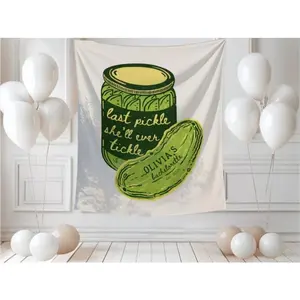 Pickle Bachelorette Party Banner, Funny Dill Creek Decor, Personalized Last Pickle Celebration Sign 60X40FT Tapestry