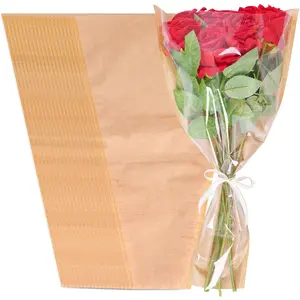 20 Pack Flower Bags for Bouquets Flower Sleeves for Bouquets Bags with Ribbon for Valentine's Day Birthday Wedding Graduation Father's Day  Packing