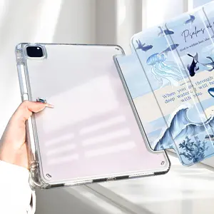 Marine Life Aesthetics Tablet Case with Bible Verses (Psalms 46:5, 43:2, John 14:27) - Auto Wake/Sleep Function, Protective Casing, Electronics Accessories for Tablet Protection