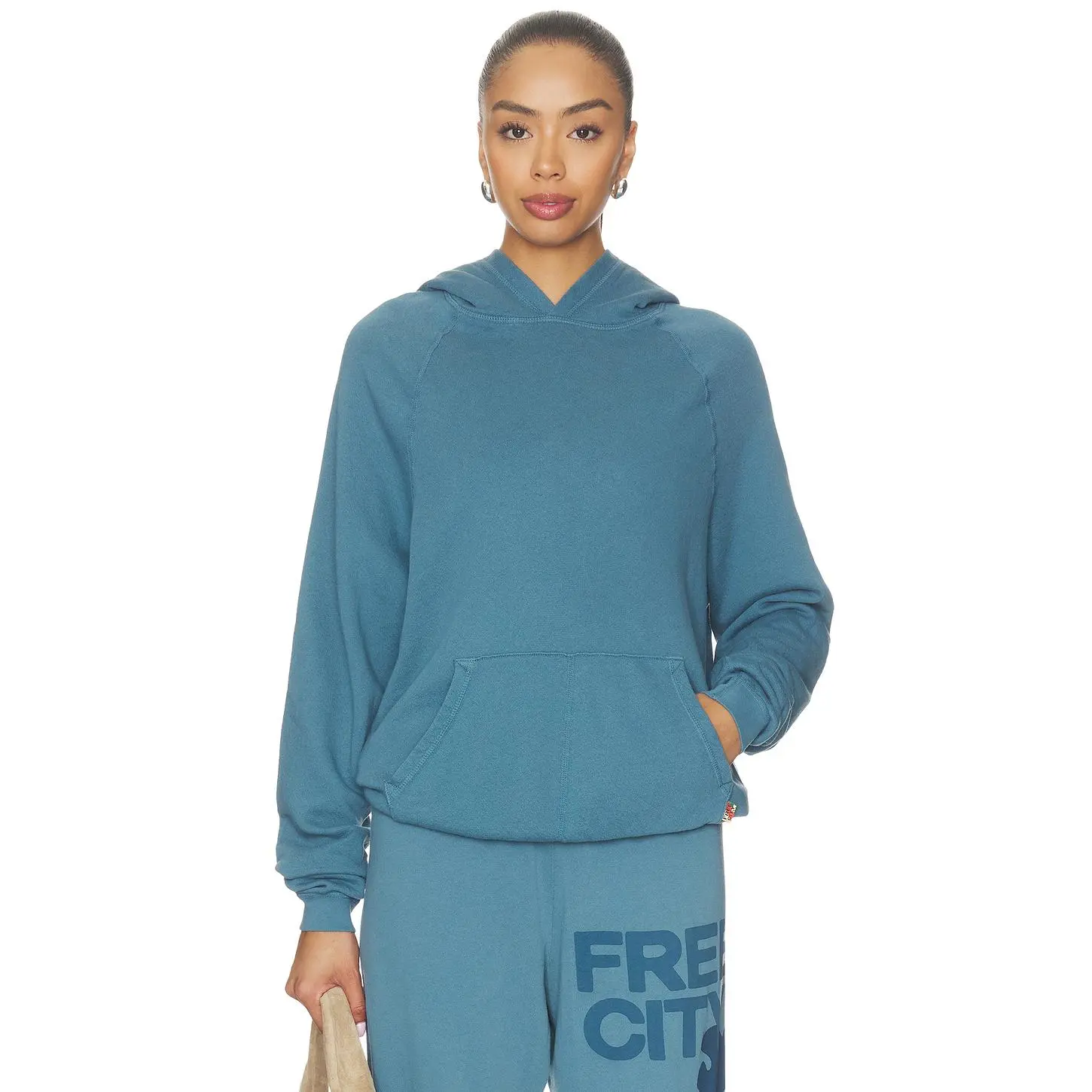 Free City Basicgoodness Fluff Hoodie in Belgium Blue