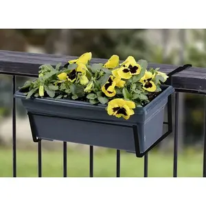 Panacea 89054 Black Over the Deck Adjustable Flower Box Holder