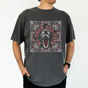 ChicCotton Vintage No Bark All Bite Comfort Colors Shirt, Edgy Barking Dog Men T-shirt, Retro Dog Barking Streetwear Graphic Tee For Men