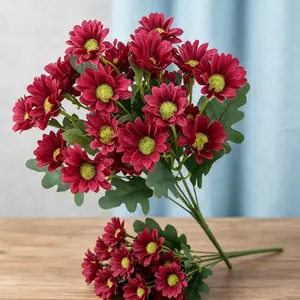 Burgundy Fake Daisies for Wedding & Party Arrangement