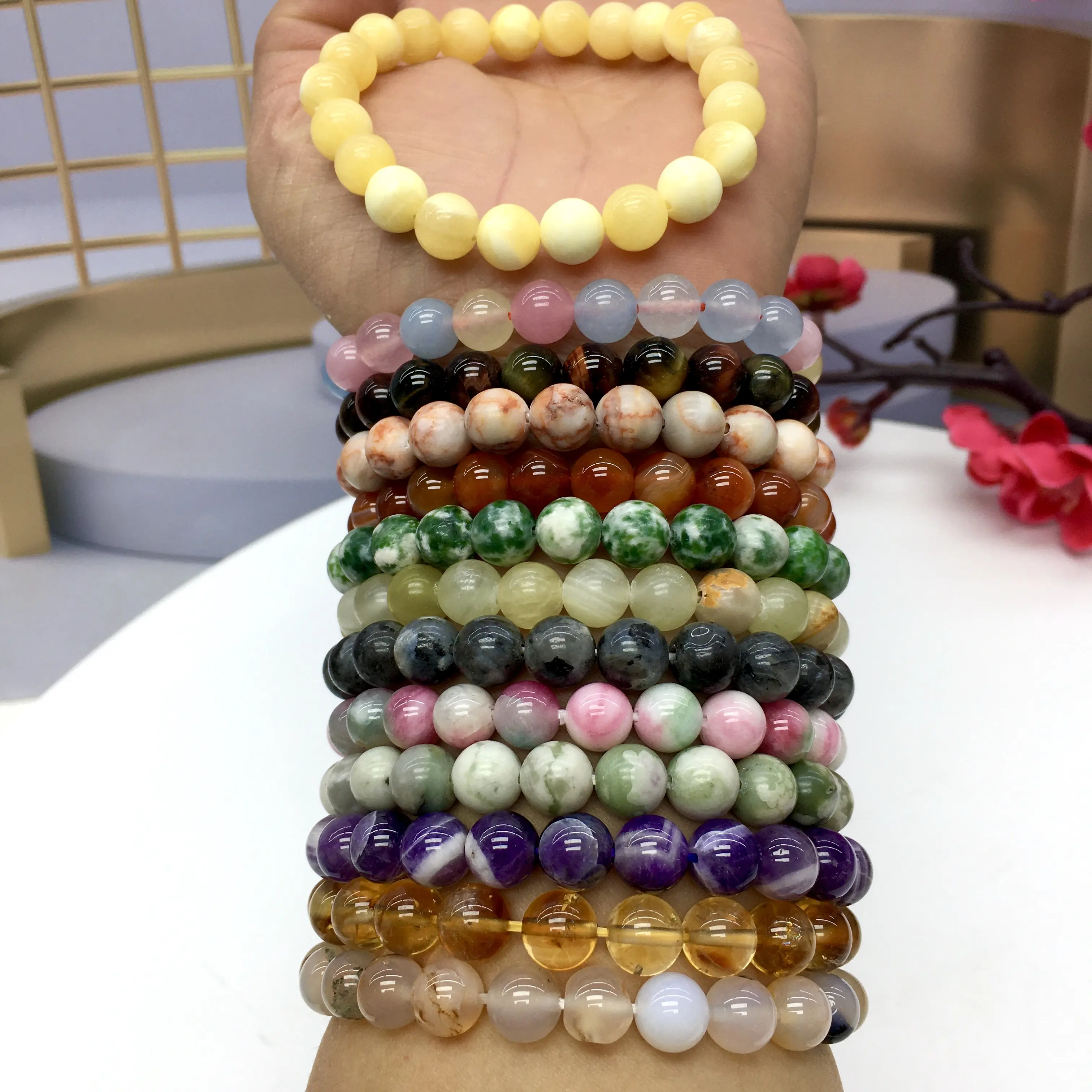 Natural Crystal Beaded Bracelet - High Quality Bracelet for Adults, Beautiful Jewelry Accessory for Any Occasion by Donghai County Lingchuang Crystal Jewelry Co., Ltd, Beaded Bracelets