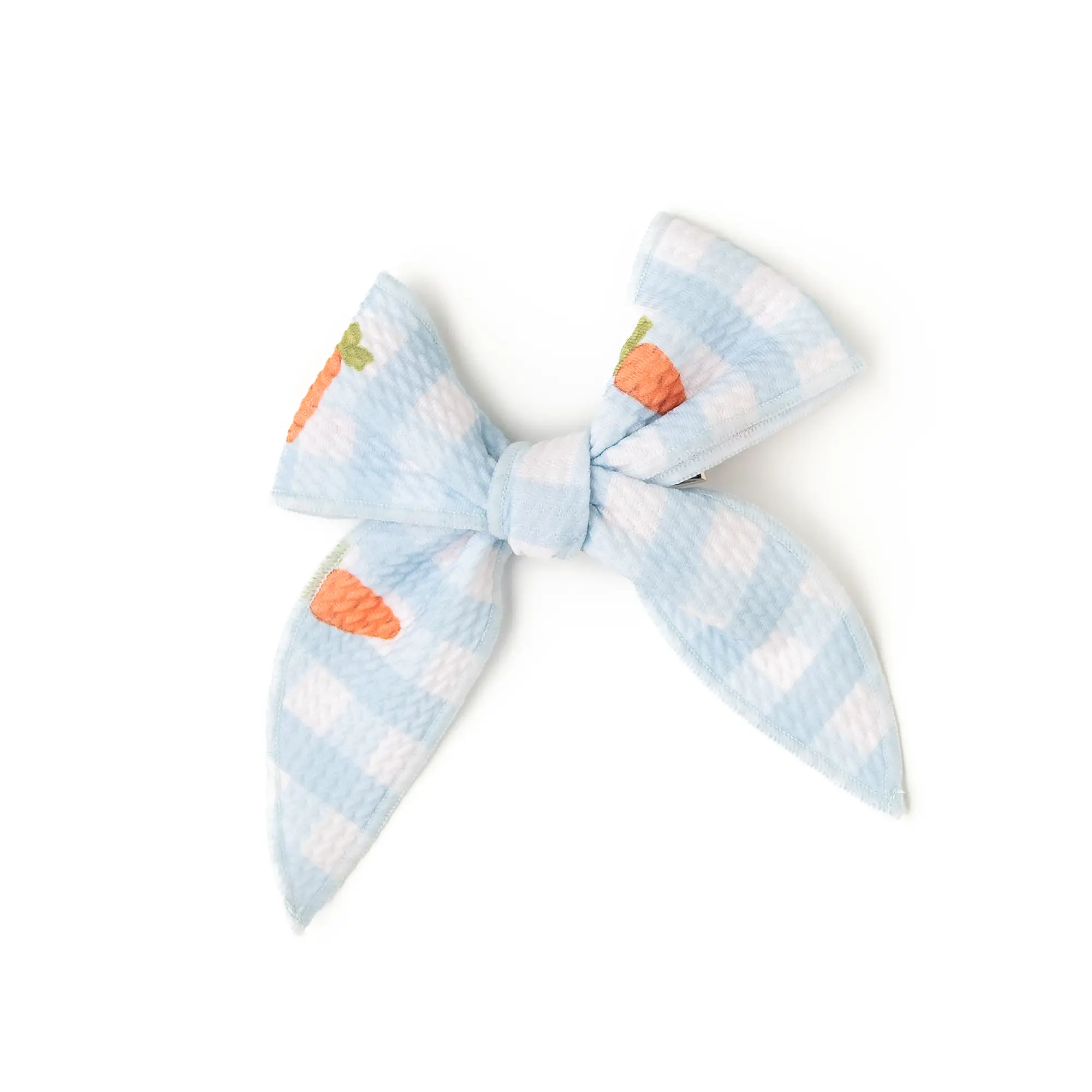 Henry Carrot Gingham CLIP BOW