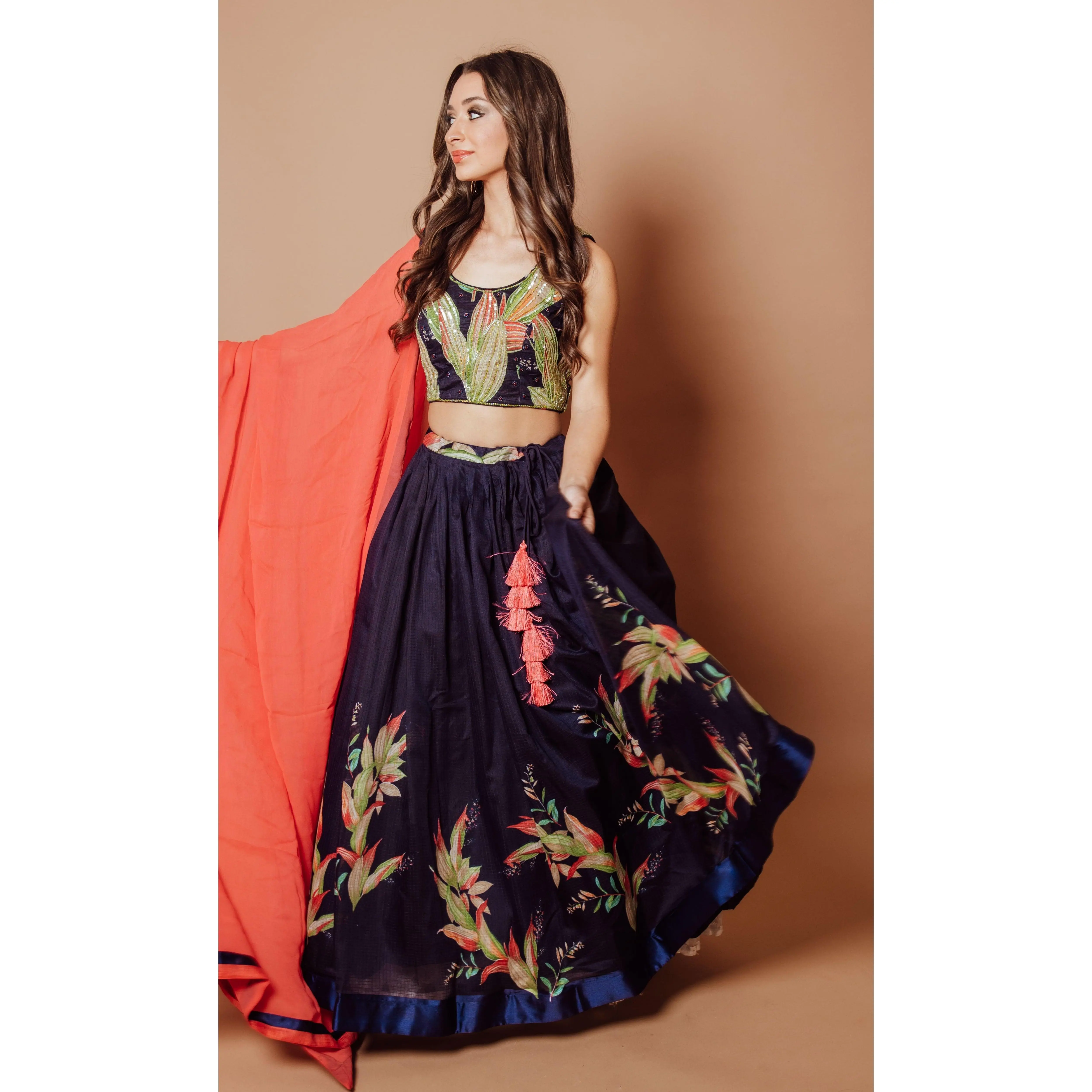 Tess Navy Lehenga Choli Set