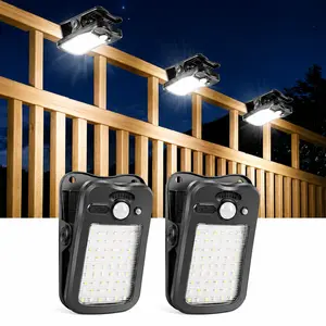Solar Clip-On Motion Sensor Light, 60 LED, 6500-7000K, 3 Modes, Human Body Sensor + Light Control, Adjustable Angle, Easy Install, Outdoor Solar Light for Yard, Garden, Patio, Porch