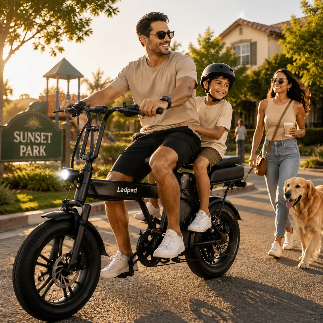 Electric Bike With Seat, 500W Motor, Up To 19MPH, 25-35Miles Range, 14" Tires Electric Bicycles for Adults, 5.2Ah-9Ah Battery, Family Mobility Bike, Neighborhood Rides, Short Commutes Gadget