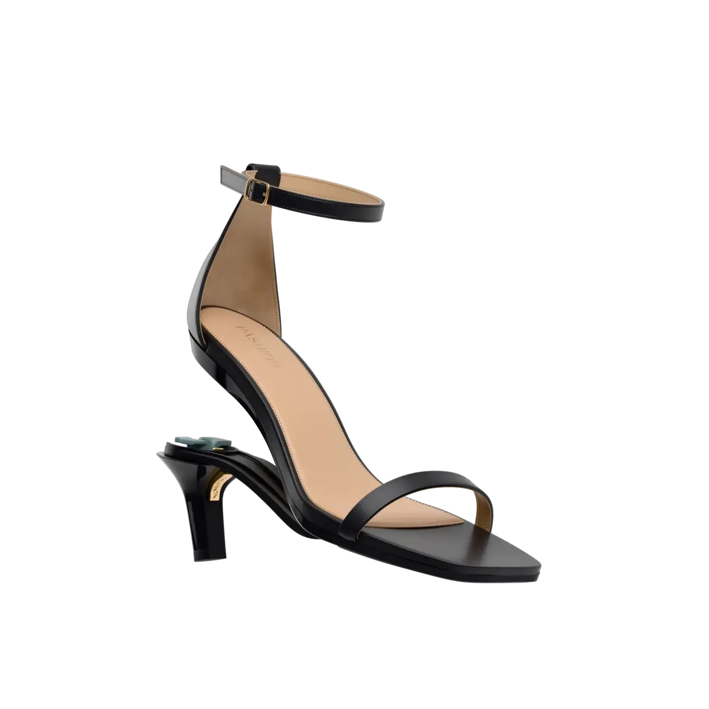 Gigi Sandal - Coal Leather 3" Stiletto