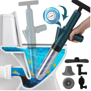 Toilet Plunger，Toilet Plunger Air Drain Blaster, High Pressure Drain Plumb Plunger Gun,High Pressure Air Drain Blaster Gun with Real-Time Barometer