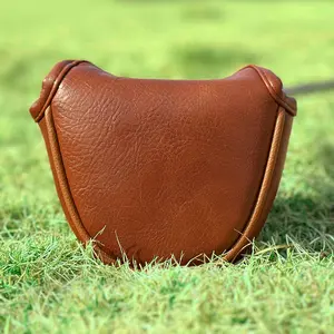 Vintage Faux Leather Golf Putter Cover, Golf Accessories, Factory Wholesale Waterproof Design with Fleece Lining & Magnetic Closure Feature