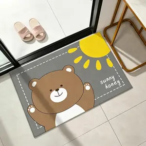 Cartoon Art Style Non-Slip Indoor Rug, Unique Abstract Cartoon Pattern, Soft Fleece Material, Ideal for Bathroom, Adds Artistic Touch
