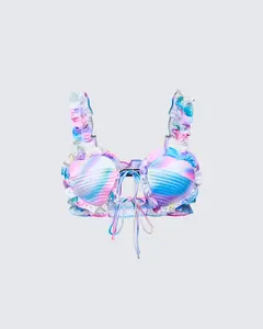Thelma Printed Padded Heart Bra Top