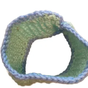 ..…Crocheted Ear Warms Blue Color Soft Material Ideal for Cold Weather Versatile Design