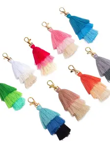 Elegant Three-Tier Fringe Keychain Pendant, Boho Style Car Keys Accessory, Trendy Bag Charm Decoration, Perfect Gift Idea, Trendy Cute Keychain, All Seasons