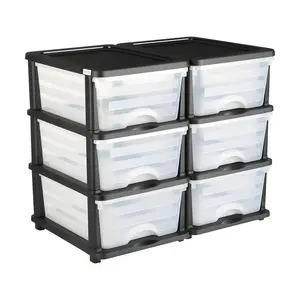 Plastic Storage Drawers – 2 Pack, 6‑Drawer Organizer Bins for Closet, Office & Craft Storage