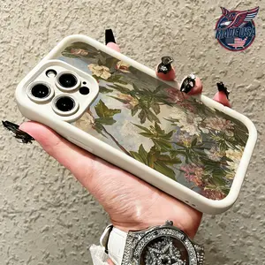 Vintage Floral Oil Painting Cottagecore Aesthetic Pattern for iPhone 17 16 15 14 Pro Max 13 12 11 Air XR XS Plus Slim Shockproof Protective TPU Case
