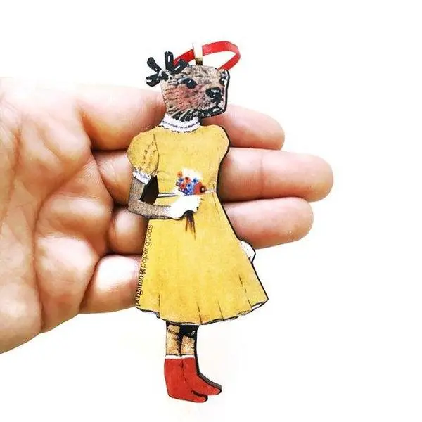 Yellow Dress Otter Holiday Ornament - River Otter