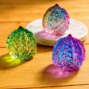Crystal Bead Walnut Handball Decorative Ornament, Glass Ball Display Piece, Unique Home Decoration Accessory, Perfect Gift Idea