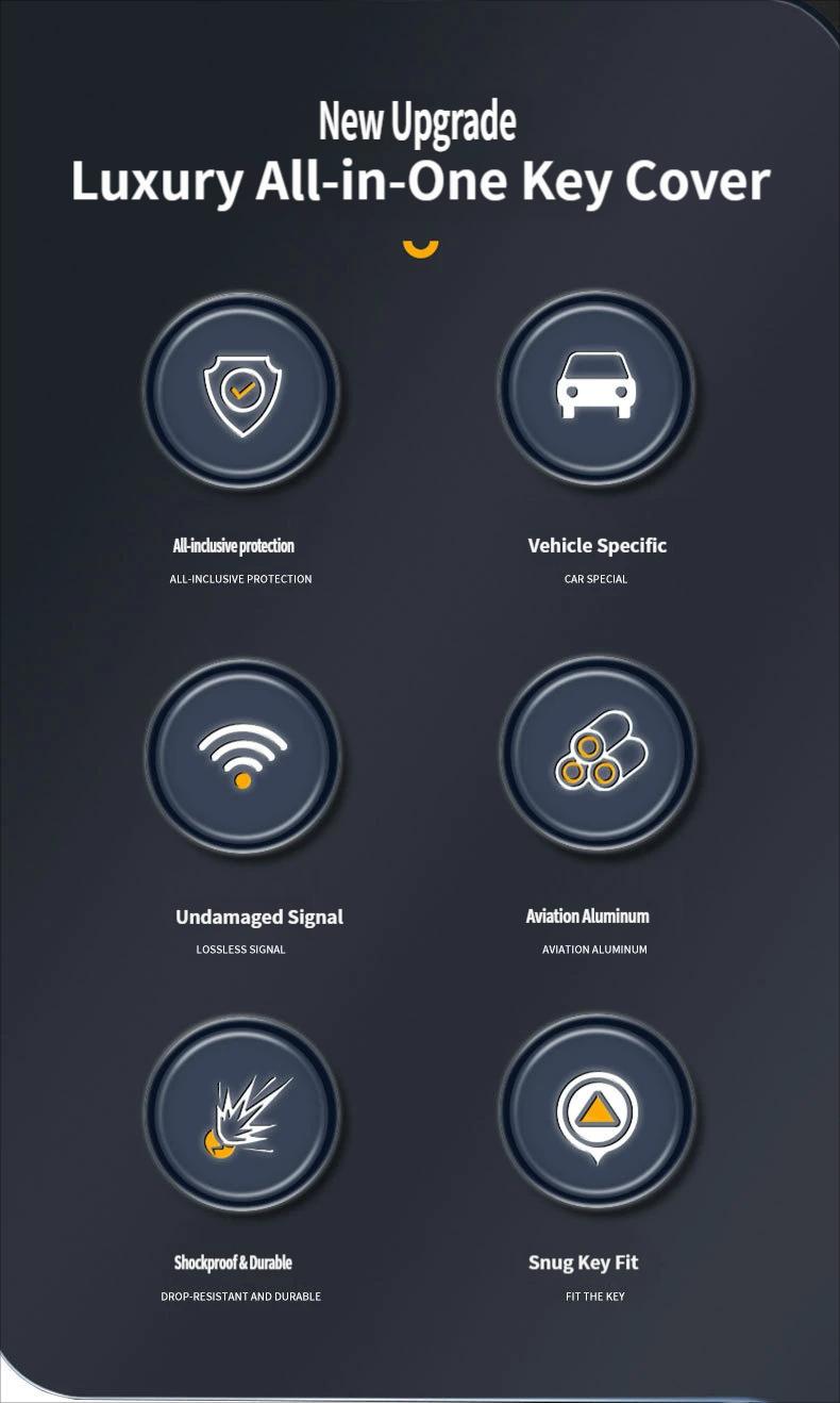 Car key cover, metal protective case, durable car key shell, suitable for Nissan Altima, Maxima, Rogue, Infiniti, key remote protective cover